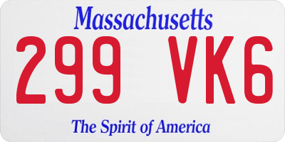 MA license plate 299VK6