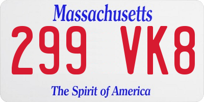 MA license plate 299VK8