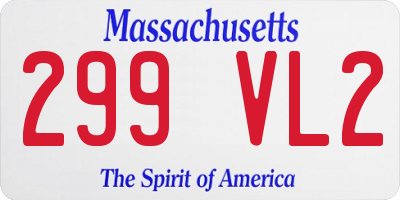 MA license plate 299VL2