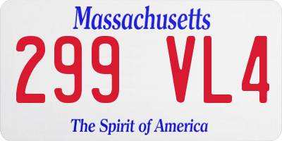MA license plate 299VL4