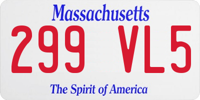 MA license plate 299VL5