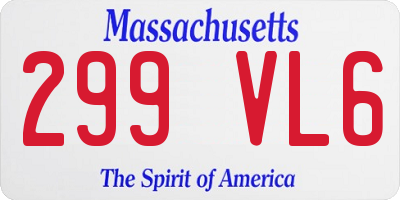 MA license plate 299VL6