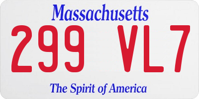 MA license plate 299VL7