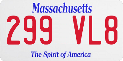 MA license plate 299VL8