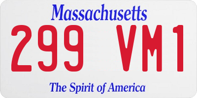 MA license plate 299VM1