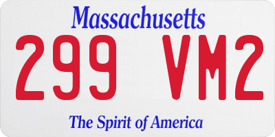 MA license plate 299VM2