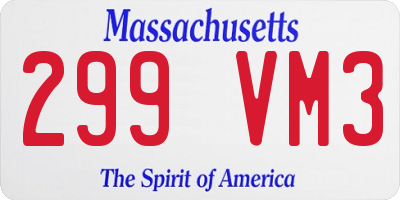 MA license plate 299VM3