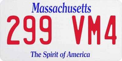 MA license plate 299VM4