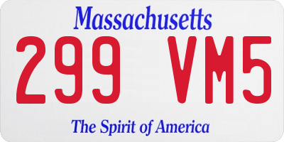 MA license plate 299VM5