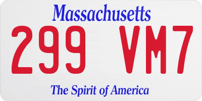 MA license plate 299VM7