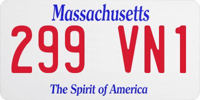 MA license plate 299VN1