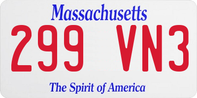 MA license plate 299VN3