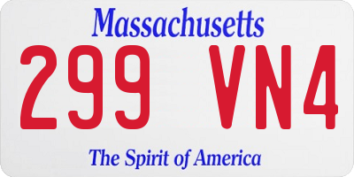 MA license plate 299VN4