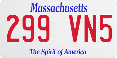 MA license plate 299VN5