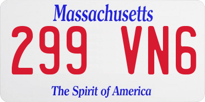 MA license plate 299VN6