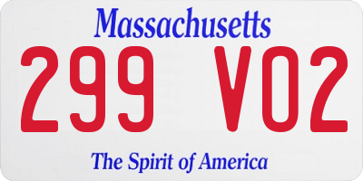 MA license plate 299VO2