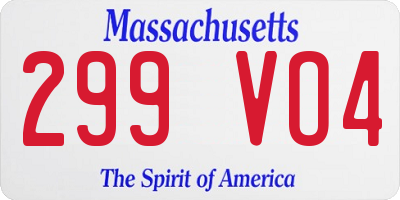MA license plate 299VO4