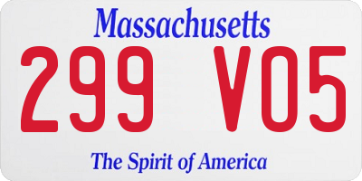 MA license plate 299VO5