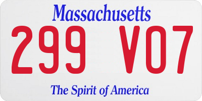 MA license plate 299VO7