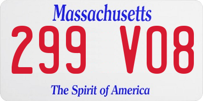MA license plate 299VO8
