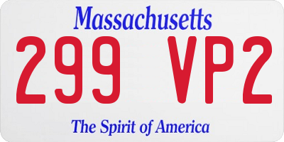 MA license plate 299VP2