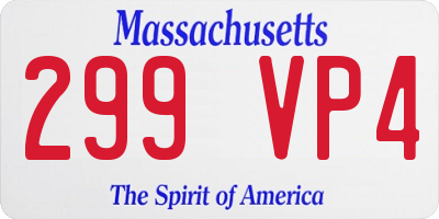 MA license plate 299VP4
