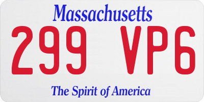 MA license plate 299VP6