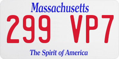 MA license plate 299VP7
