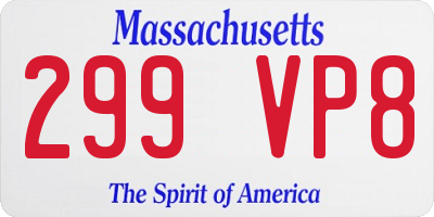MA license plate 299VP8