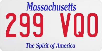 MA license plate 299VQ0