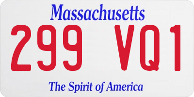 MA license plate 299VQ1