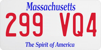 MA license plate 299VQ4