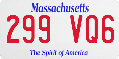 MA license plate 299VQ6