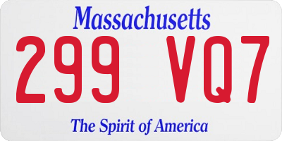 MA license plate 299VQ7