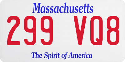 MA license plate 299VQ8