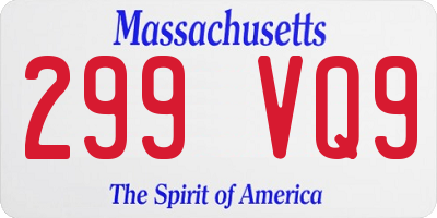 MA license plate 299VQ9