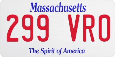 MA license plate 299VR0