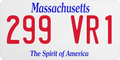 MA license plate 299VR1