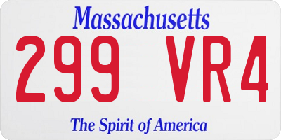 MA license plate 299VR4