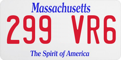 MA license plate 299VR6