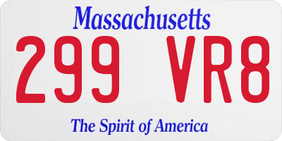MA license plate 299VR8