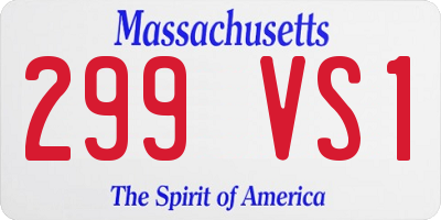 MA license plate 299VS1