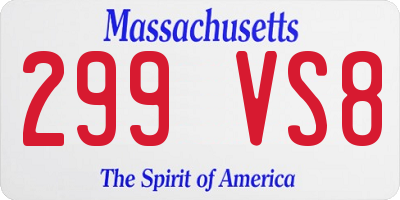 MA license plate 299VS8