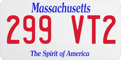 MA license plate 299VT2