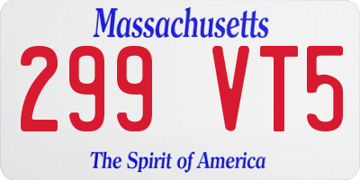 MA license plate 299VT5