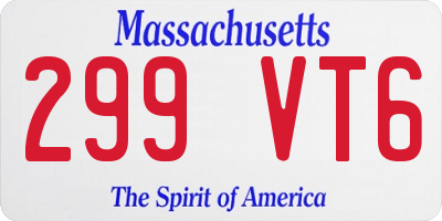 MA license plate 299VT6