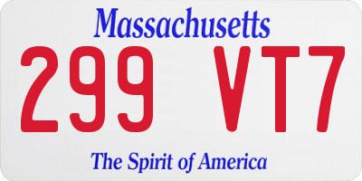 MA license plate 299VT7