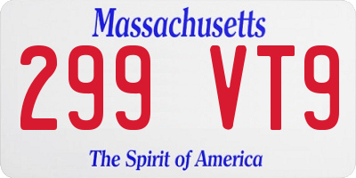 MA license plate 299VT9