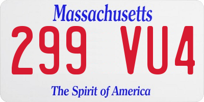 MA license plate 299VU4