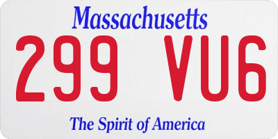 MA license plate 299VU6